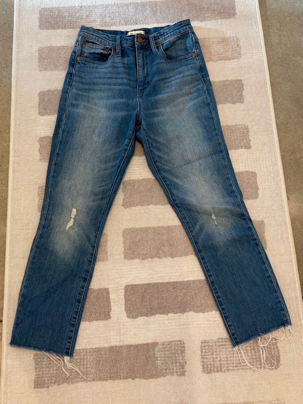 Madewell Blue Distressed Boyfriend Jeans